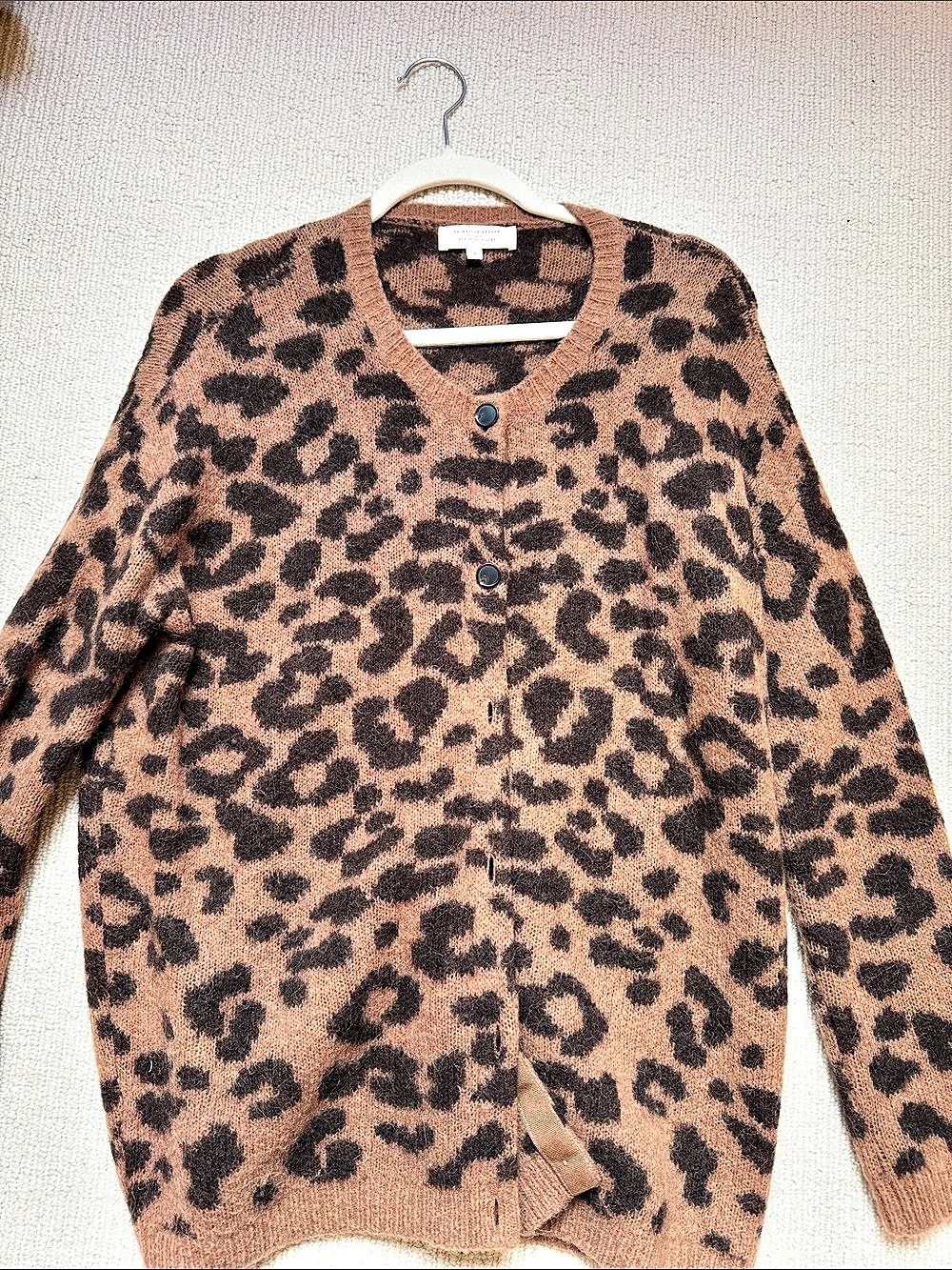 Sezane Leopard Cardigan Leopard Cardigan Brown & Black Size